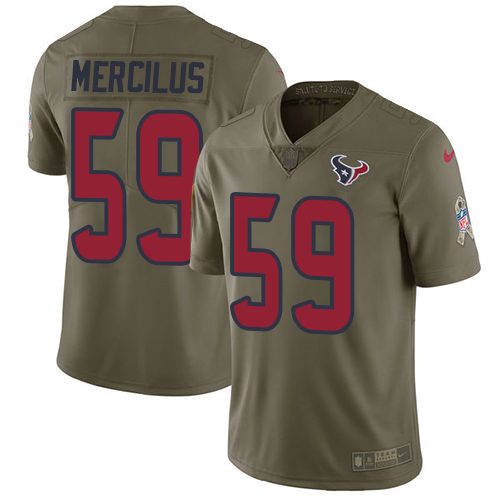 Nike Texans #59 Whitney Mercilus Olive Men's Stitched NFL Limited Salute to Service Jersey